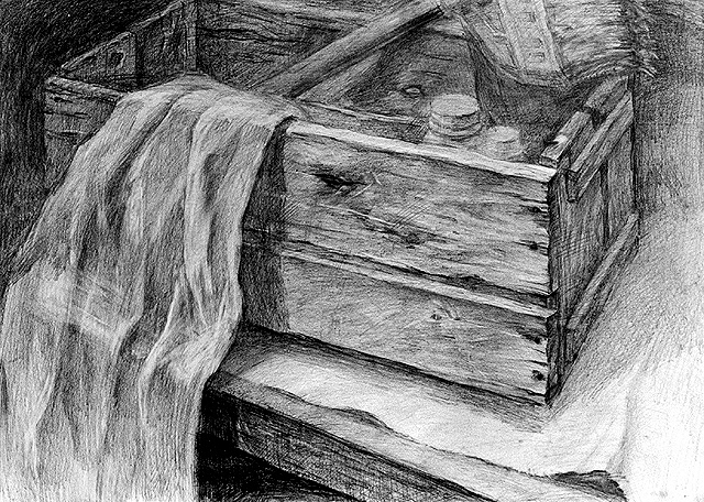 wood pencil drawing